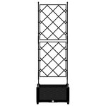 vidaXL Jardinière de Jardin avec Treillis Noire 40x40x125.5 cm