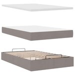 vidaXL Lit ottoman avec matelas et LED Taupe 120x190 cm tissu