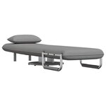vidaXL Fauteuil pivotant et canapé-lit Gris clair Tissu