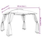 vidaXL Tonnelle avec double toit et parois en filet taupe acier