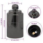 vidaXL Douilles de lampe 2 Pièces noir brillant E27