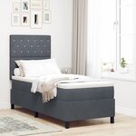 Lit à ressorts avec matelas vidaXL Gris foncé 80x200 cm Velours