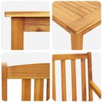 Set de jardin 3 pièces en bois d'acacia
