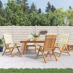 vidaXL Chaises de jardin inclinables lot de 4 et coussins bois teck