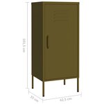 vidaXL Armoire de rangement Vert olive 42 5x35x101 5 cm Acier