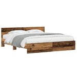 vidaXL Cadre de lit Bois Ancien 203 x 185 x 70 cm Bois d'ingénierie