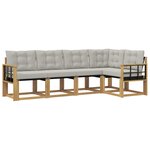 vidaXL Ensemble de canapés d'extérieur 5 pc Blanc et gris clair