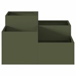 vidaXL Cache-pot de jardin Vert olive 80 x 80 x 48 cm Acier
