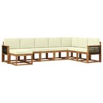 vidaXL Ensemble de canapés d'extérieur 8 pc Naturel et Crème