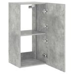 vidaXL Meuble TV mural avec lumières LED gris béton 40 5x35x80 cm