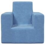 vidaXL Canapé pour enfants Bleu Peluche douce