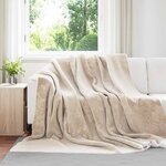 vidaXL Jeté Beige 220 x 240 cm Toison