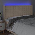 vidaXL Tête de lit à LED Crème 163x16x118/128 cm Tissu