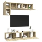 vidaXL Ensemble de meuble TV 5 Pièces Chêne sonoma Bois d'ingénierie