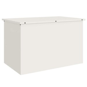 vidaXL Boîte de Rangement Extérieure Blanc 80 x 50 5 x 50 cm Acier