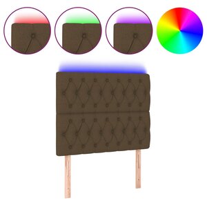 vidaXL Tête de lit à LED Marron foncé 90x7x118/128 cm Tissu