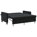 vidaXL Canapé-Lit Noir Tissu