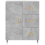 vidaXL Buffet haut Gris béton 69 5x34x180 cm Bois d'ingénierie