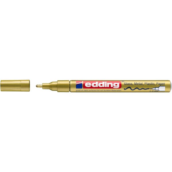 Marqueur Peinture brillante 751 Or Pointe Ronde 1-2 mm x 10 EDDING