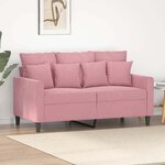 vidaXL Canapé à 2 places Rose 120 cm Velours