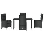 vidaXL Ensemble de 5 Chaises de Jardin Noir Rotin Synthétique