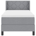 vidaXL Lit boxspring avec matelas avec matelas Gris clair 80 x 200 cm