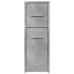 vidaXL Armoire de salle de bain étroite avec roulettes gris béton