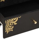 vidaXL Cabinet de chevet Noir 50 x 33 x 62 cm Bois de mangue massif