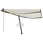 vidaXL Auvent automatique avec capteur de vent et LED 400x300 cm Crème