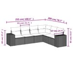 vidaXL Salon de jardin 6 Pièces avec coussins gris résine tressée