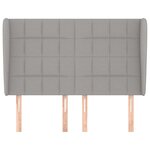 vidaXL Tête de lit avec oreilles Gris clair 147x23x118/128 cm Tissu