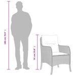 vidaXL Chaises de jardin avec coussins lot de 2 marron résine tressée