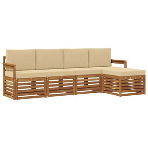 vidaXL Ensemble de canapés d'extérieur 5 pc Naturel et Beige