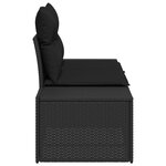 vidaXL Canapé de jardin 2 places avec rangement et coussins noir en rotin synthétique