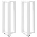 vidaXL Pieds de table de bar en T  2 pièces  blanc  40 x 35 x (100-101) cm  acier