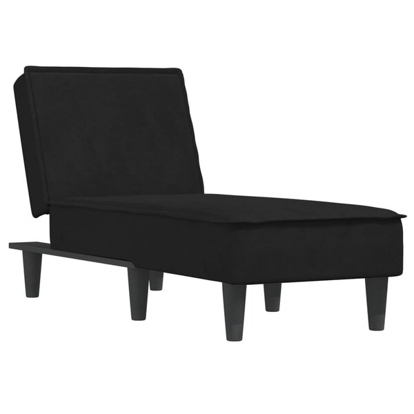 vidaXL Chaise longue noir velours