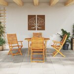 vidaXL Ensemble de salle à manger pour jardin 5 Pièces Marron