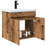 vidaXL Meuble de salle de bain avec robinet Bois ancien