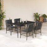 vidaXL Ensemble à manger de jardin 5 Pièces coussins gris résine tressée