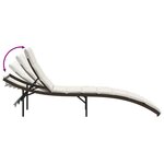 vidaXL Chaise longue avec coussin marron 55x199x50 cm résine tressée