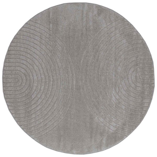 vidaXL Tapis de surface Rond HUARTE Gris Ø 120 CM Polyester
