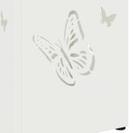 vidaXL Porte-parapluies Blanc Métal Moyen Motifs décoratifs