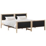 vidaXL Cadre de lit Marron et noir 180 x 200 cm Bois massif en pin