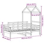 vidaXL Lit de jour avec toit 90x190 cm bois de pin massif