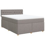 vidaXL Sommier à lattes de lit avec matelas Taupe 140x190 cm Tissu
