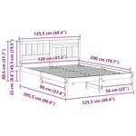 vidaXL Cadre de lit avec tête de lit Blanc 120 x 200 cm Pin massif