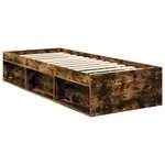 vidaXL Cadre de lit Chêne fumé 75 x 190 cm Bois d'ingénierie