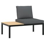vidaXL Salon de jardin 2 Pièces avec coussins noir aluminium