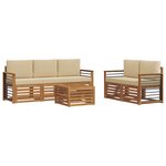 vidaXL Ensemble de canapés d'extérieur 6 pc Naturel et Beige