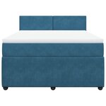 vidaXL Sommier à lattes de lit et matelas bleu 140x190 cm velours